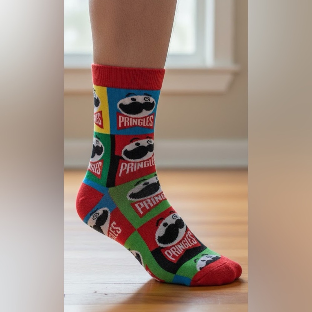 PRINGLES CHIPS MENS women CREW Socks 1 Pack shoe size 6-13 New